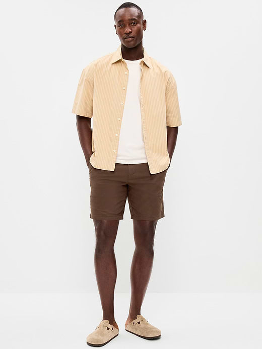 Slim Built-In Flex Rotation Chino Shorts -- 8-inch inseam - Brown