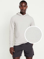 Recharge Knit Waffle Pullover Hoodie - Light Gray