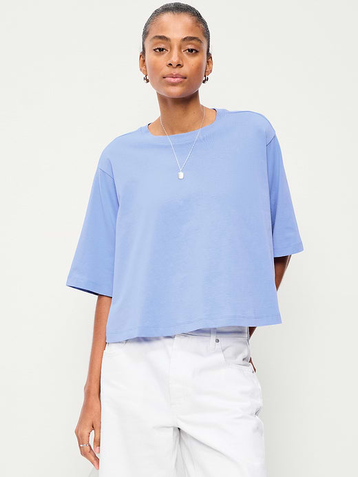 Short-Sleeve Trapeze T-Shirt - Flax Flower