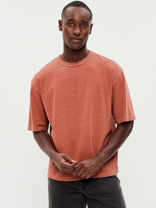 Garment-Dyed Heavyweight Cropped T-Shirt - Russet Moon