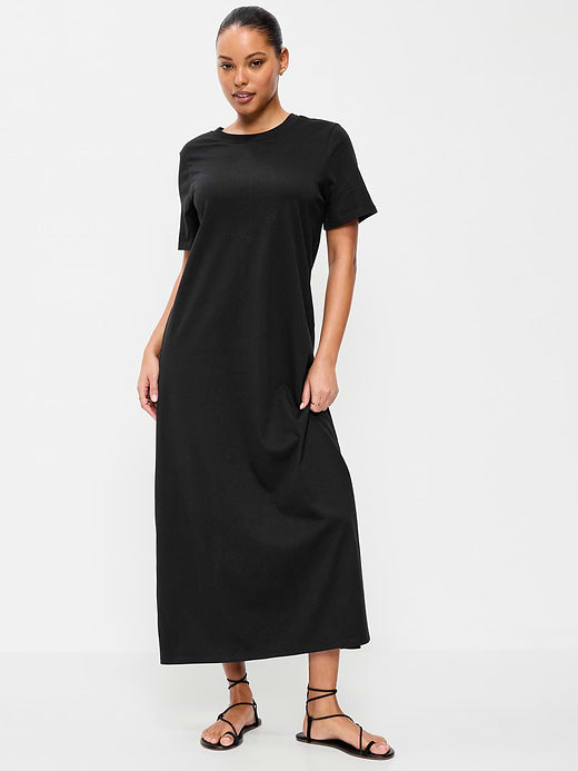 Vintage Crew-Neck Maxi Dress - Black Jack