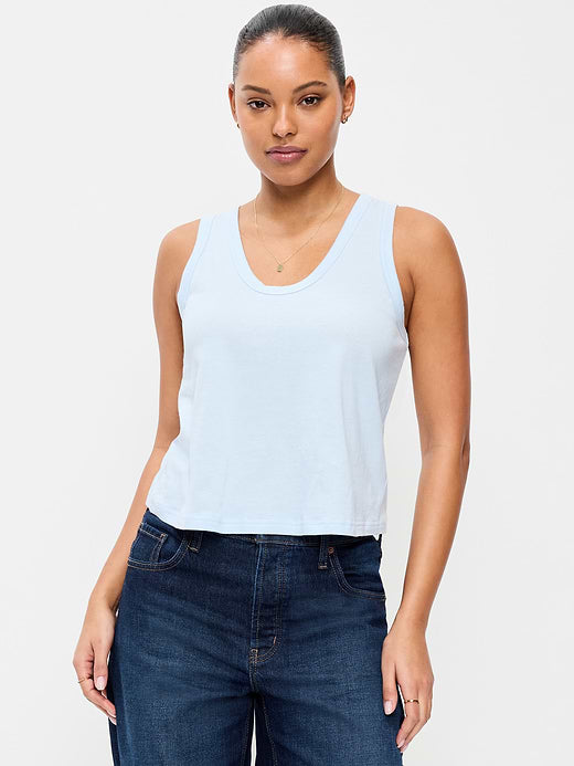 Relaxed Scoop-Neck Tank Top - Sky Maintenance
