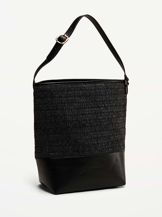 Large Preppy Bucket Bag - Black Jack