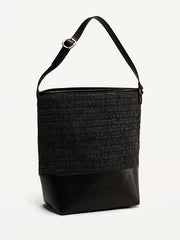 Large Preppy Bucket Bag - Black Jack