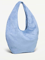Oversized Faux-Suede Hobo Bag - Kyanite