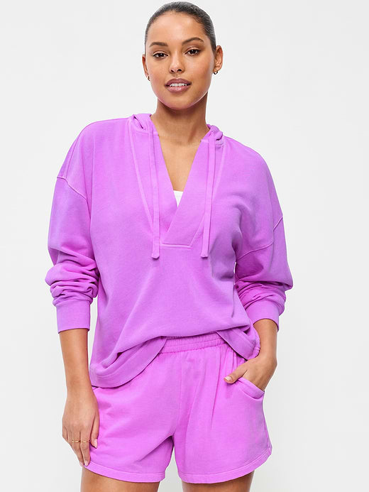 Oversized Tunic Beach Hoodie - Orchid