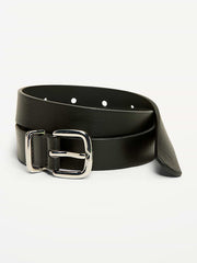 Classic Faux-Leather Belt - Black Jack