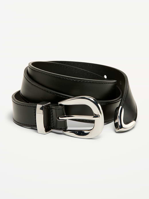 Faux-Leather Western Belt - Black Jack