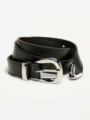 Faux-Leather Western Belt - Black Jack