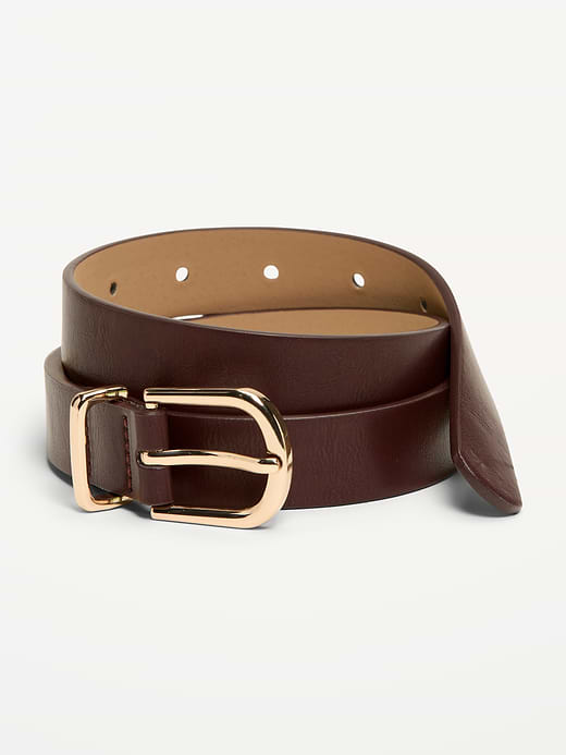 Classic Faux-Leather Belt - Walnut Brown