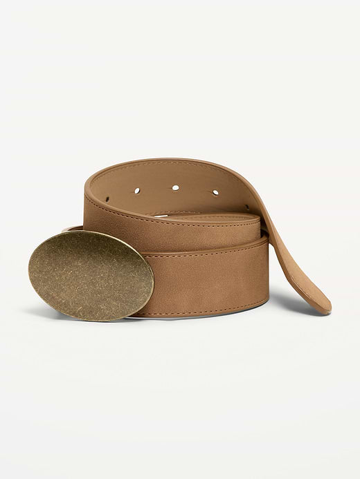 Statement Buckle Belt - Caramel