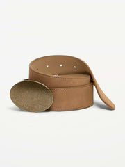 Statement Buckle Belt - Caramel