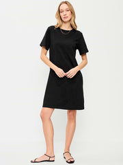Vintage Crew-Neck Mini T-Shirt Dress - Black Jack