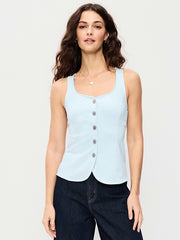 Sleeveless Button-Down Top - Sky Maintenance