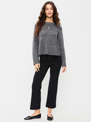 High-Waisted Fashion Kick Flare Leggings - Black Jack