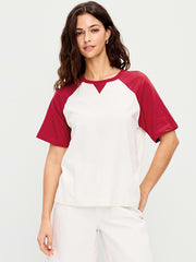 Vintage Crew-Neck Raglan T-Shirt - Annatto