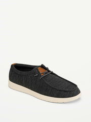 Knit Deck Loafers for Men - Charcoal
