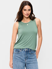 Luxe Sleeveless Top - Herbal Green