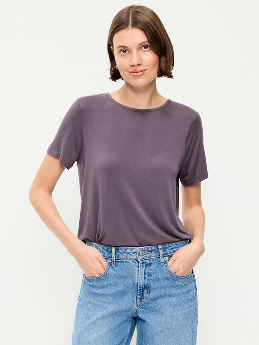 Luxe Crew-Neck T-Shirt - Purple 2