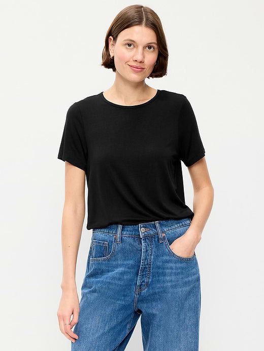 Luxe Crew-Neck T-Shirt - Light Black Heather