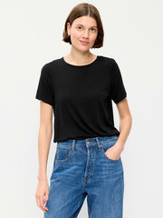 Luxe Crew-Neck T-Shirt - Light Black Heather