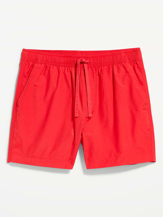 Solid Jogger Shorts -- 5-inch inseam - Red Buttons