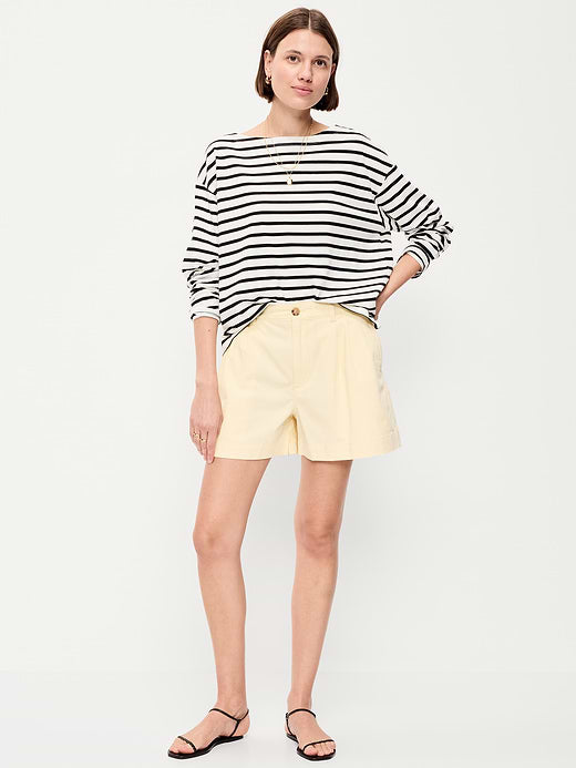 High-Waisted OGC Chino Shorts -- 6-inch inseam - Cool Almond