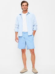 Twill Jogger Shorts -- 7-inch inseam - Moonlight Ocean