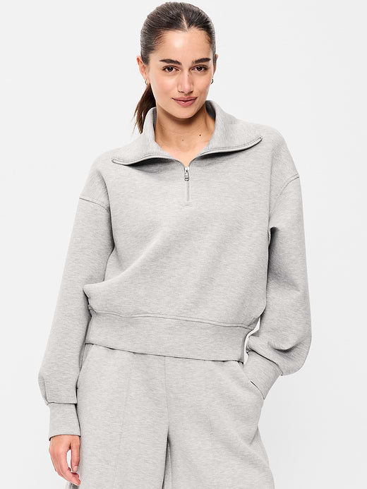 Bounce Fleece Half-Zip Pullover Sweatshirt - Heather Gray