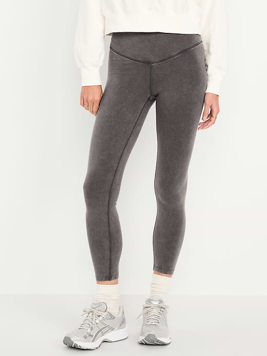 High-Waisted PowerChill 7/8 Cotton Leggings - Panther (Washed)