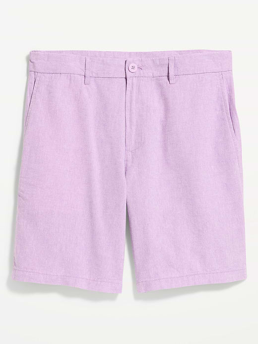 Slim Linen-Blend Rotation Chino Shorts -- 8-inch inseam - Dusky Lavender