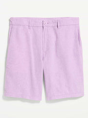 Slim Linen-Blend Rotation Chino Shorts -- 8-inch inseam - Dusky Lavender