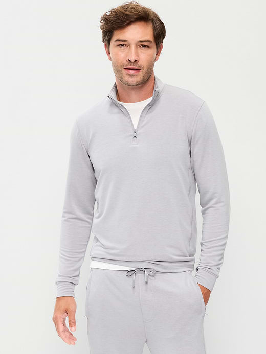 Recharge Knit Quarter-Zip Pullover - Light Gray