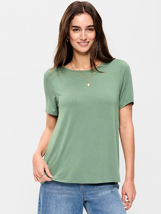 Luxe Crew-Neck T-Shirt - Dried Herb
