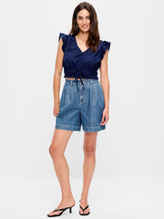 High-Waisted OGC Chino Shorts -- 6-inch inseam - Medium Wash
