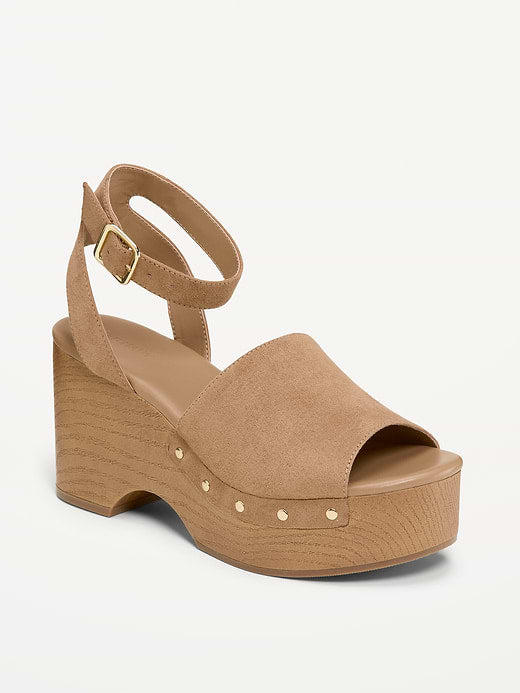 Platform Sandals for Women - Tan
