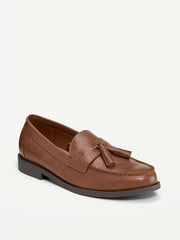 Faux-Leather Tassel Loafers for Men - Chestnut