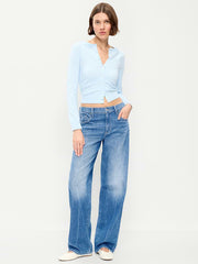 Low-Rise Loose Jeans - Solstice