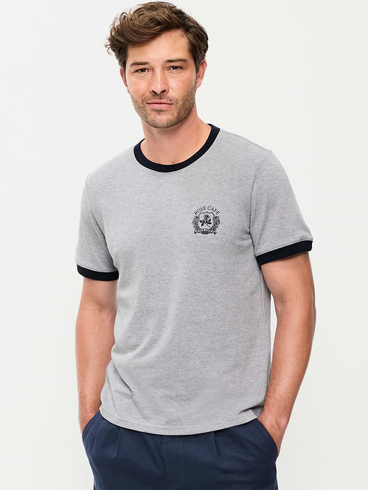Crew-Neck Pique T-Shirt - Heather Greay On