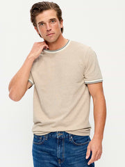 Crew-Neck Pique T-Shirt - Warm Oatmeal