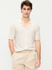 Short-Sleeve Sweater Shirt - ON White Heather