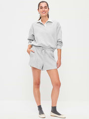 Relaxed Dynamic Fleece Pique Shorts - Heather Grey