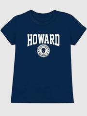 Howard University Collegiate Graphic T-Shirt for Women - Navy