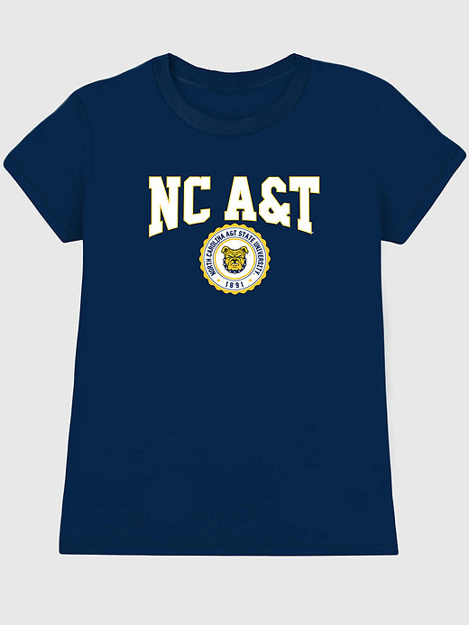 North Carolina AT State University Collegiate Graphic T-Shirt for Women - Navy