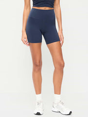 High-Waisted StudioSmooth Biker Shorts -- 6-inch inseam - Navy