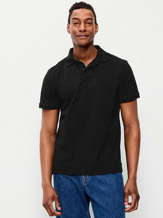 Classic Fit Pique Polo - Black Dots