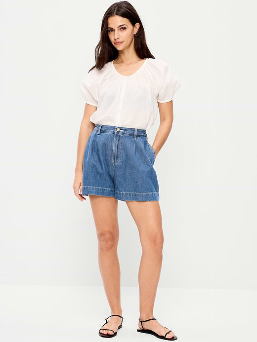 High-Waisted OGC Chino Shorts -- 4-inch inseam - Medium Wash