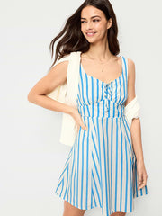 Fit & Flare Cami Mini Dress - Blue Stripe