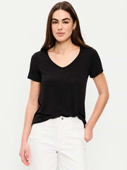 Luxe V-Neck T-Shirt - Light Black Heather