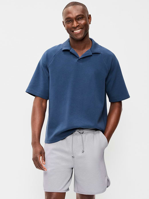 Dynamic Fleece Short-Sleeve Polo - Pacific Blue